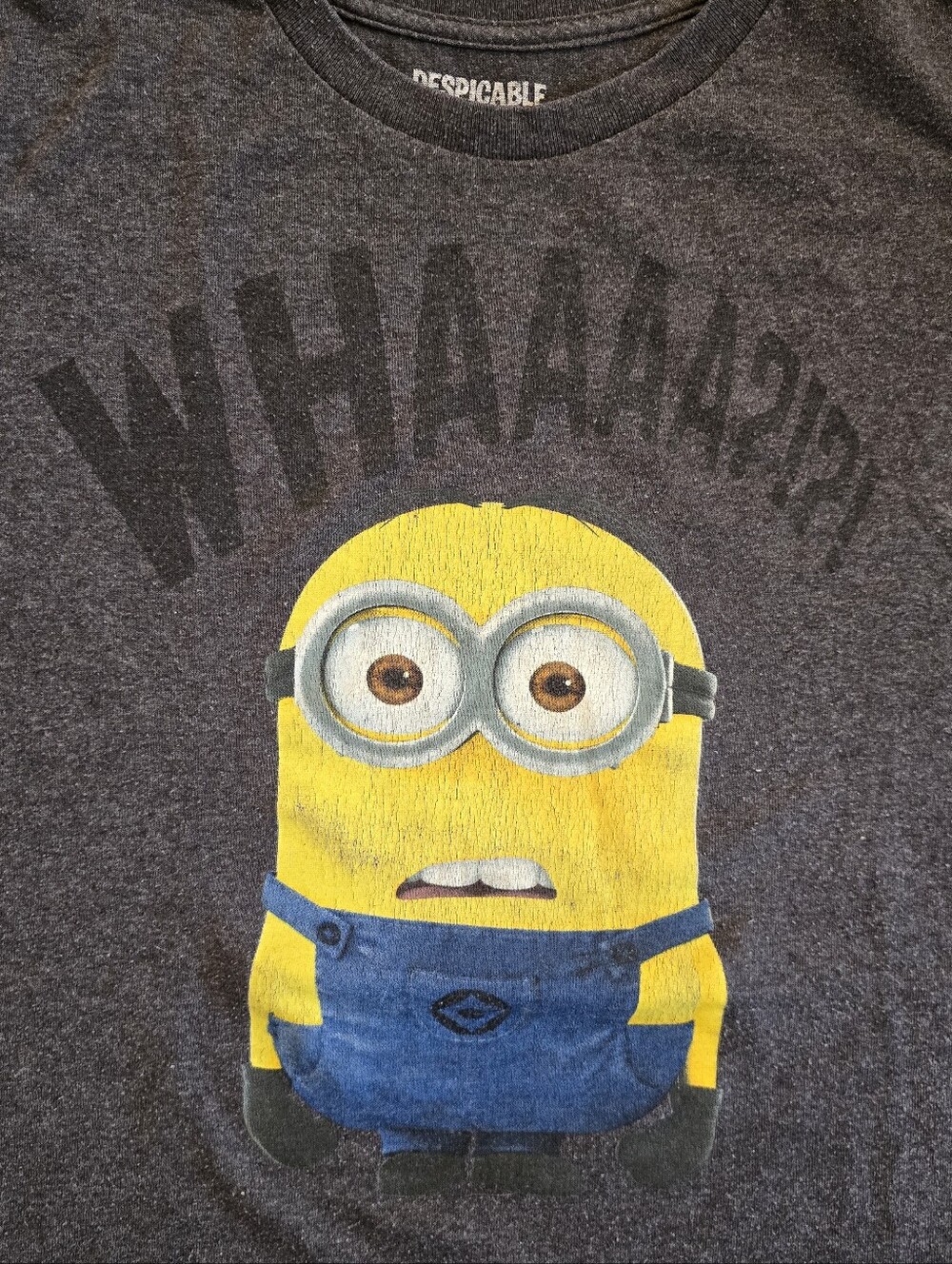 Men's Despicable Me Minion Graphic Short Sleeve Tee - Gray, Yellow, Blue
